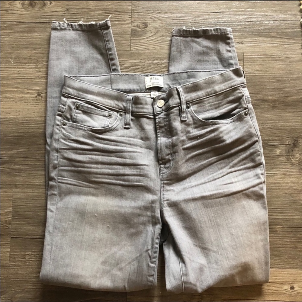 J. Crew High Rise Grey Skinny Jeans